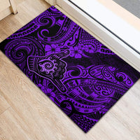 Hawaii Shaka Sign Rubber Doormat Polynesian Pattern Purple Version - Wonder Print Shop