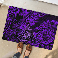 Hawaii Shaka Sign Rubber Doormat Polynesian Pattern Purple Version - Wonder Print Shop