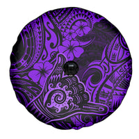 Hawaii Shaka Sign Spare Tire Cover Polynesian Pattern Purple Version - Wonder Print Shop