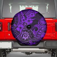 Hawaii Shaka Sign Spare Tire Cover Polynesian Pattern Purple Version - Wonder Print Shop