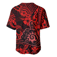 Hawaii Shaka Sign Baseball Jersey Polynesian Pattern Red Version - Wonder Print Shop
