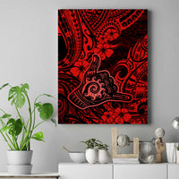 Hawaii Shaka Sign Canvas Wall Art Polynesian Pattern Red Version - Wonder Print Shop