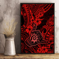 Hawaii Shaka Sign Canvas Wall Art Polynesian Pattern Red Version - Wonder Print Shop