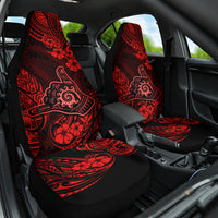 Hawaii Shaka Sign Car Seat Cover Polynesian Pattern Red Version - Wonder Print Shop