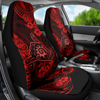 Hawaii Shaka Sign Car Seat Cover Polynesian Pattern Red Version - Wonder Print Shop