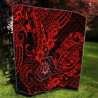 Hawaii Shaka Sign Quilt Polynesian Pattern Red Version - Wonder Print Shop