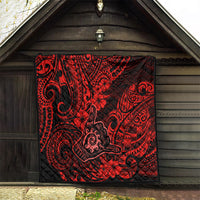 Hawaii Shaka Sign Quilt Polynesian Pattern Red Version - Wonder Print Shop