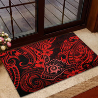 Hawaii Shaka Sign Rubber Doormat Polynesian Pattern Red Version - Wonder Print Shop