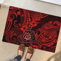 Hawaii Shaka Sign Rubber Doormat Polynesian Pattern Red Version - Wonder Print Shop