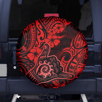 Hawaii Shaka Sign Spare Tire Cover Polynesian Pattern Red Version - Wonder Print Shop