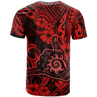 Hawaii Shaka Sign T Shirt Polynesian Pattern Red Version - Wonder Print Shop