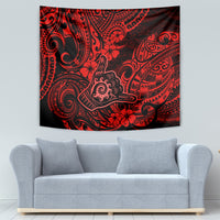 Hawaii Shaka Sign Tapestry Polynesian Pattern Red Version - Wonder Print Shop