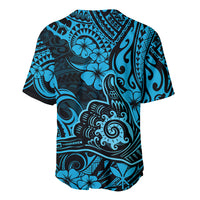 Hawaii Shaka Sign Baseball Jersey Polynesian Pattern Sky Blue Version - Wonder Print Shop