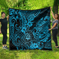 Hawaii Shaka Sign Quilt Polynesian Pattern Sky Blue Version - Wonder Print Shop