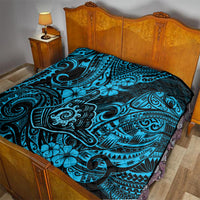 Hawaii Shaka Sign Quilt Polynesian Pattern Sky Blue Version - Wonder Print Shop