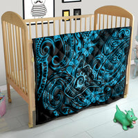 Hawaii Shaka Sign Quilt Polynesian Pattern Sky Blue Version - Wonder Print Shop