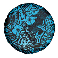 Hawaii Shaka Sign Spare Tire Cover Polynesian Pattern Sky Blue Version - Wonder Print Shop