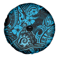 Hawaii Shaka Sign Spare Tire Cover Polynesian Pattern Sky Blue Version - Wonder Print Shop
