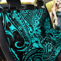 Hawaii Shaka Sign Back Car Seat Cover Polynesian Pattern Turquoise Version - Wonder Print Shop