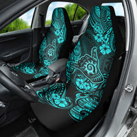 Hawaii Shaka Sign Car Seat Cover Polynesian Pattern Turquoise Version - Wonder Print Shop