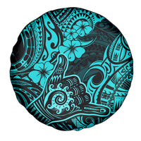 Hawaii Shaka Sign Spare Tire Cover Polynesian Pattern Turquoise Version - Wonder Print Shop