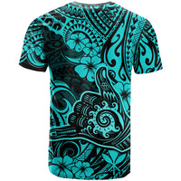 Hawaii Shaka Sign T Shirt Polynesian Pattern Turquoise Version - Wonder Print Shop