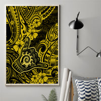 Hawaii Shaka Sign Canvas Wall Art Polynesian Pattern Yellow Version - Wonder Print Shop
