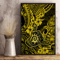 Hawaii Shaka Sign Canvas Wall Art Polynesian Pattern Yellow Version - Wonder Print Shop