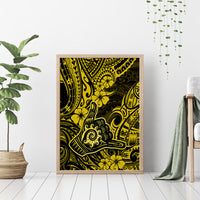 Hawaii Shaka Sign Canvas Wall Art Polynesian Pattern Yellow Version - Wonder Print Shop