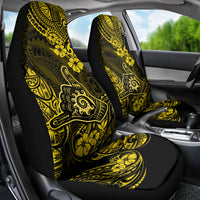 Hawaii Shaka Sign Car Seat Cover Polynesian Pattern Yellow Version - Wonder Print Shop