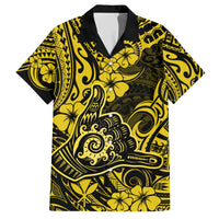 Hawaii Shaka Sign Hawaiian Shirt Polynesian Pattern Yellow Version - Wonder Print Shop