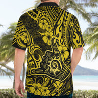 Hawaii Shaka Sign Hawaiian Shirt Polynesian Pattern Yellow Version - Wonder Print Shop