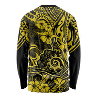 Hawaii Shaka Sign Long Sleeve Shirt Polynesian Pattern Yellow Version - Wonder Print Shop