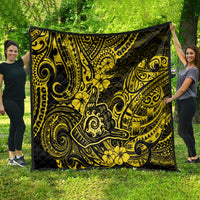 Hawaii Shaka Sign Quilt Polynesian Pattern Yellow Version - Wonder Print Shop