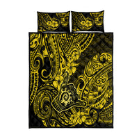 Hawaii Shaka Sign Quilt Bed Set Polynesian Pattern Yellow Version - Wonder Print Shop