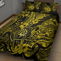 Hawaii Shaka Sign Quilt Bed Set Polynesian Pattern Yellow Version - Wonder Print Shop