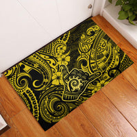 Hawaii Shaka Sign Rubber Doormat Polynesian Pattern Yellow Version - Wonder Print Shop