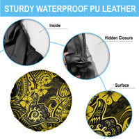 Hawaii Shaka Sign Spare Tire Cover Polynesian Pattern Yellow Version - Wonder Print Shop