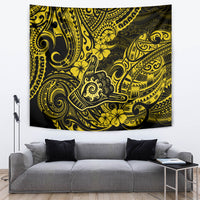Hawaii Shaka Sign Tapestry Polynesian Pattern Yellow Version - Wonder Print Shop