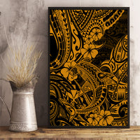 Hawaii Shark Canvas Wall Art Polynesian Pattern Gold Version - Wonder Print Shop