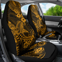 Hawaii Shark Car Seat Cover Polynesian Pattern Gold Version - Wonder Print Shop