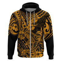 Hawaii Shark Hoodie Polynesian Pattern Gold Version - Wonder Print Shop