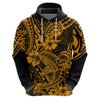 Hawaii Shark Hoodie Polynesian Pattern Gold Version - Wonder Print Shop