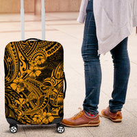 Hawaii Shark Luggage Cover Polynesian Pattern Gold Version - Wonder Print Shop