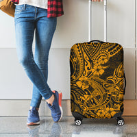Hawaii Shark Luggage Cover Polynesian Pattern Gold Version - Wonder Print Shop