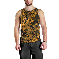Hawaii Shark Men Tank Top Polynesian Pattern Gold Version - Wonder Print Shop