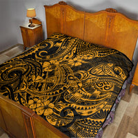 Hawaii Shark Quilt Polynesian Pattern Gold Version - Wonder Print Shop