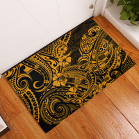 Hawaii Shark Rubber Doormat Polynesian Pattern Gold Version - Wonder Print Shop