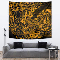 Hawaii Shark Tapestry Polynesian Pattern Gold Version - Wonder Print Shop