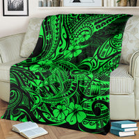 hawaii-shark-blanket-polynesian-pattern-green-version